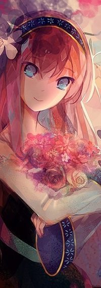 99px.ru аватар Vocaloid Megurine Luka / Вокалоид Мегуринэ Лука с цветами, by Lyiet