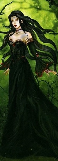 Аватар вконтакте Девушка в длинном черном платье, by Nene Thomas
