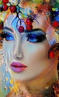 Аватар вконтакте Девушка-весна с ягодами на голове, by ACR CROART