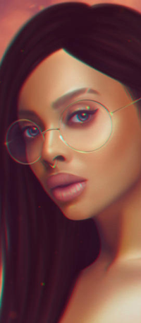 99px.ru аватар Длинноволосая девушка в очках и с пирсингом в носу, by BellaDiablosita