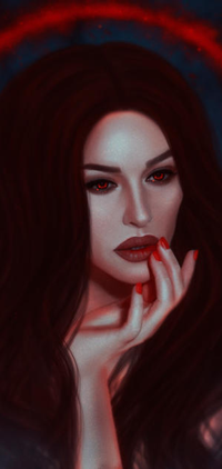Аватар вконтакте Темноволосая девушка с алыми глазами, by BellaDiablosita
