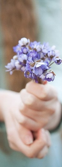 99px.ru аватар В руке девушки весенние цветы