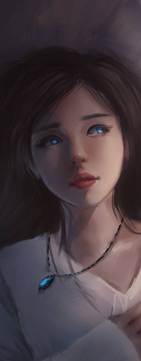 Аватар вконтакте Темноволосая голубоглазая девушка, by trungbui42