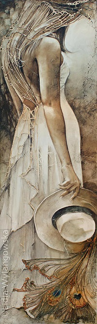 Аватар вконтакте Девушка со шляпой в руке. Художница Lidia Wylangowska
