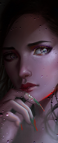 Аватар вконтакте Девушка с рукой у лица, by Aoleev