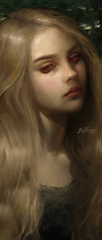 Аватар вконтакте Светловолосая девушка с алыми глазами, by Elvanlin