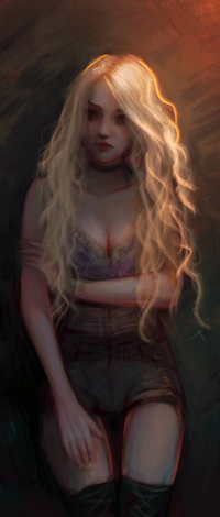 Аватар вконтакте Длинноволосая девушка у стены, by Elvanlin