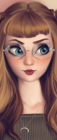 99px.ru аватар Длинноволосая голубоглазая девушка в очках, by lenadrofranci
