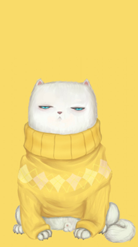 99px.ru аватар Голубоглазый белый кот в желтом свитере