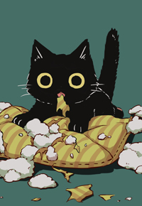 99px.ru аватар Черный котенок разорвал подушку