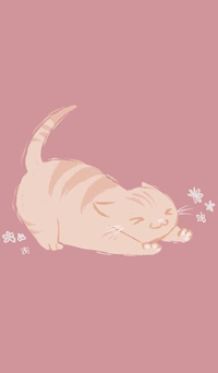 99px.ru аватар Рыжий котик на розовом фоне, by FantasyYume