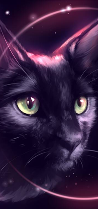 Аватар вконтакте Зеленоглазая черная кошка, by Martith