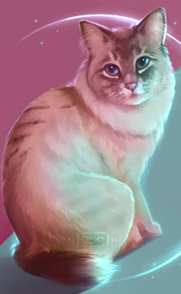 Аватар вконтакте Рыжий кот на цветном фоне, by Martith