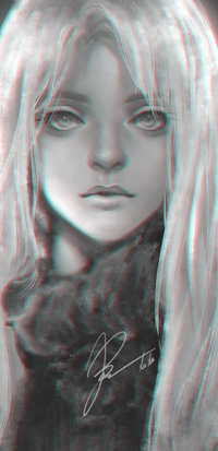 Аватар вконтакте Черно-белый портрет длинноволосой девушки, by 69XuXu69