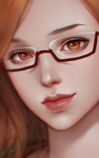 Аватар вконтакте Рыжеволосая девушка в очках, by NPye13