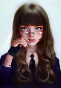 Аватар вконтакте Рисунок девушки в очках и костюме с галстуком на белом фоне