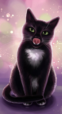 99px.ru аватар Черно-белый кот с зелеными глазами, by 1NFIN1TY