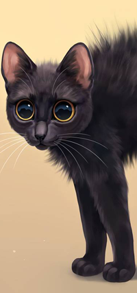 99px.ru аватар Черный котенок с янтарными глазами, by Chiakiro