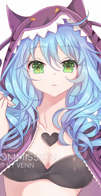 Аватар вконтакте Девушка с голубыми волосами и зелеными глазами, by VeBonBon