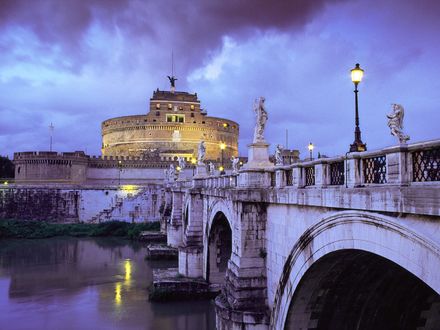 Обои на рабочий стол Castel Sant'Angelo and Bridge, Rome, Italy