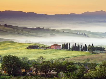 Обои на рабочий стол Country Villa, Val dґOrcia, Tuscany, Italy