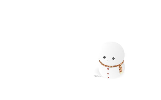 Обои на рабочий стол Merry christmas (снеговик)