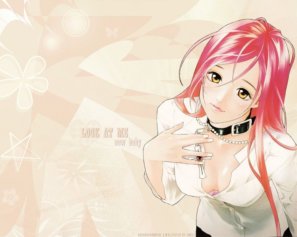 Обои для рабочего стола Мокка (Rosario+Vampire) Look at me now baby
