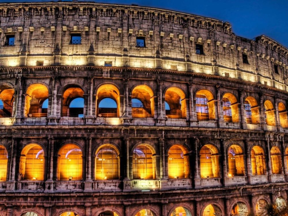 Обои для рабочего стола Колизей, Рим, Италия / The Colosseum, Rome, Italy ночью