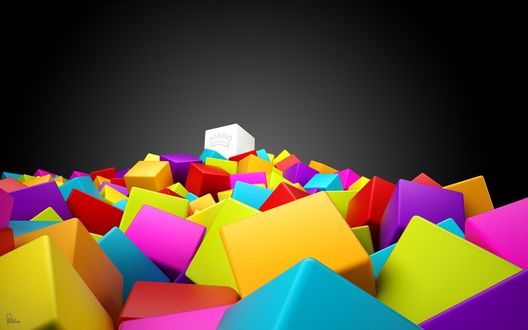 Обои на рабочий стол Позитивные кубики
