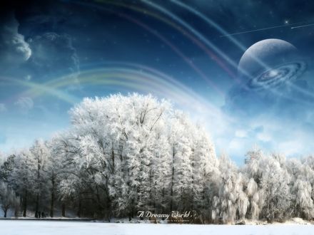 Обои на рабочий стол Зимний пейзаж (A dreamy world)