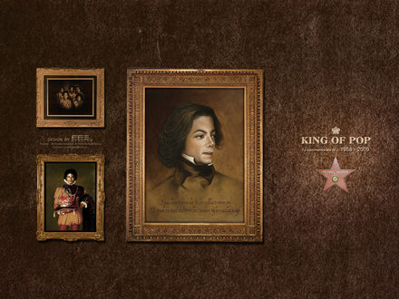 Обои на рабочий стол Американский певец Michael Jackson / Майкл Джексон, King of pop to commemorate / Король поп - музыки в памяти 1958-2009