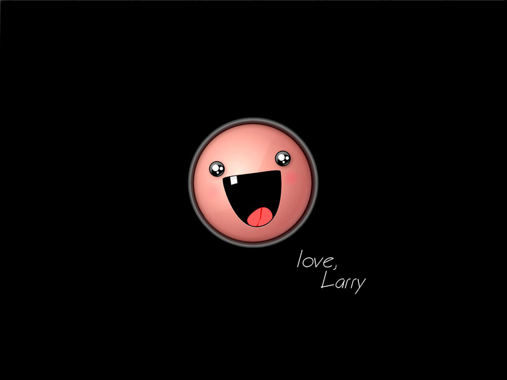 Обои для рабочего стола Розовый беззубый смайлик, love Larry / люблю Ларри