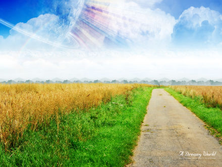 Обои на рабочий стол A Dreamy World, a man's dreams are an index to his greatness