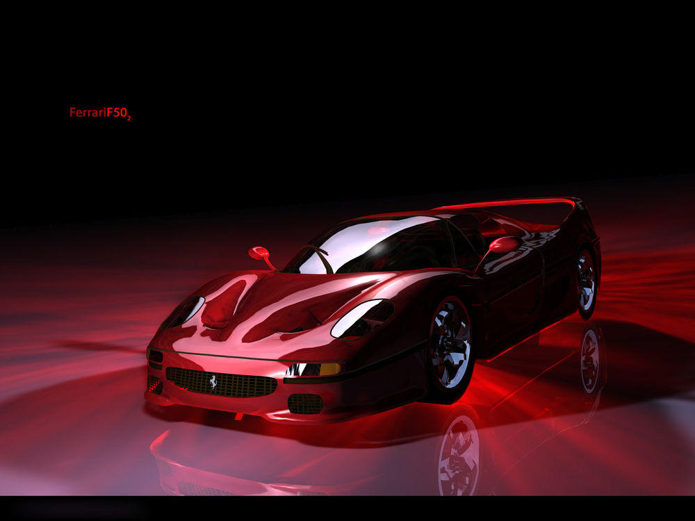 Обои для рабочего стола Нарисованная машинка Ferrari F50 2