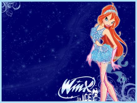 Обои на рабочий стол Winx on ice (Блум на коньках)