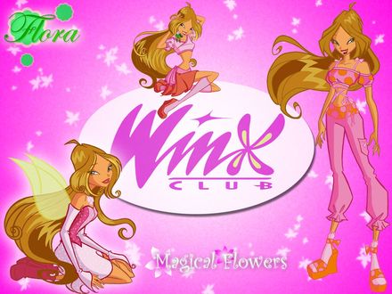 Обои на рабочий стол Flora winx club magical flowers