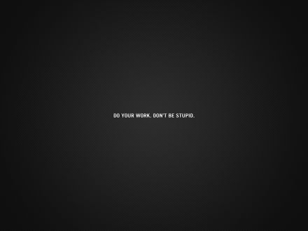 Обои на рабочий стол Do your work. Don't be stupid.