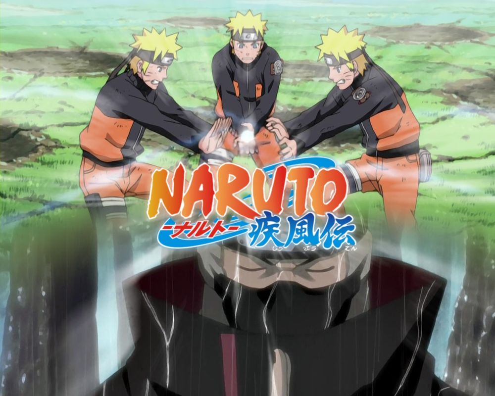 Обои для рабочего стола Наруто со своими теневыми клонами создает мощный росенган из аниме Naruto