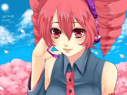 Обои на рабочий стол Utau. Kasame Teto. Vocaloid 04