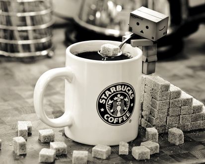 Обои на рабочий стол Starbucks coffee, danbo, сахар