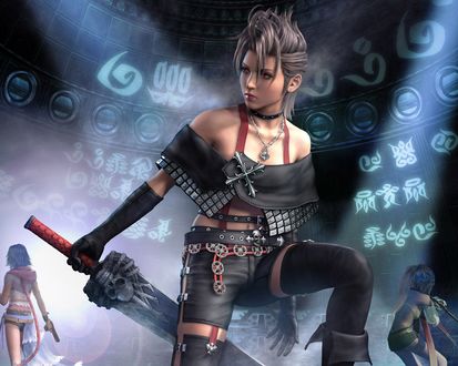 Обои на рабочий стол Paine / Пэйн одна из трех главных героинь игры Final Fantasy X-2 / Последняя фантазия