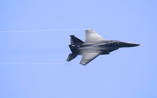 Обои на рабочий стол Истребитель McDonnell Douglas F-15E Eagle в полете