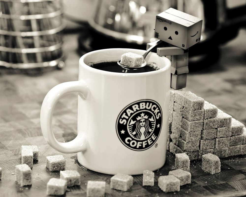Обои для рабочего стола Starbucks coffee, danbo, сахар