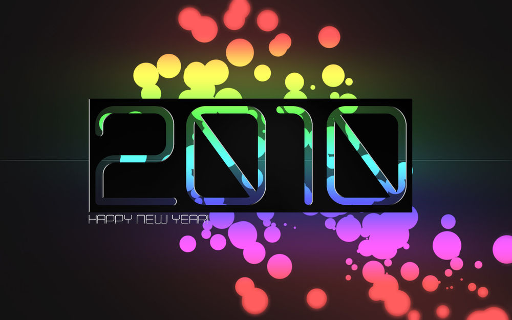 Обои для рабочего стола Абстрактное новогоднее поздравление (2010 Happy new year)