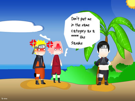 Обои на рабочий стол Don't put me in the same category as a **** like Sasuke