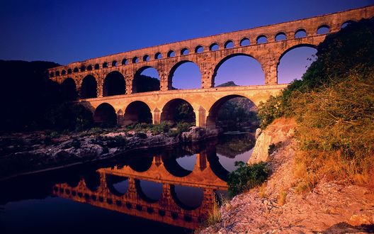 Обои на рабочий стол Pont, Gard, Languedoc-Roussillon, France