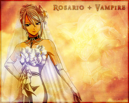Обои на рабочий стол Мока (rosario + vampire. by kasiа)