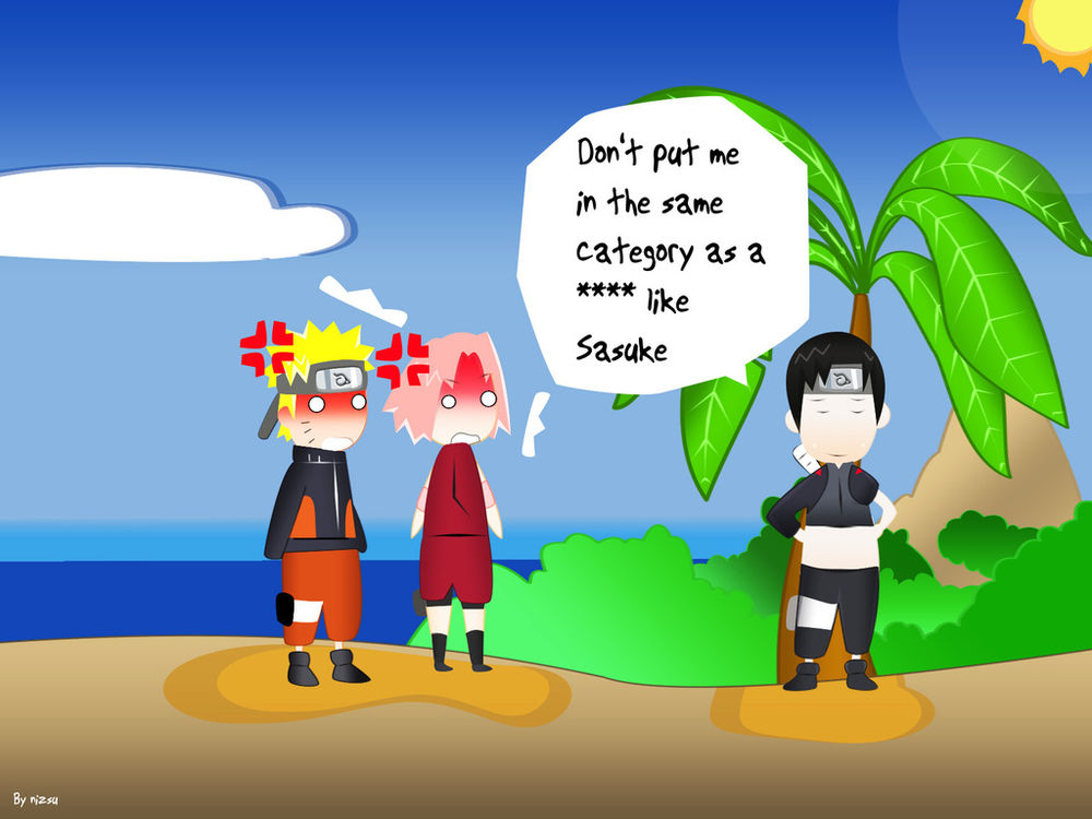 Обои для рабочего стола Don't put me in the same category as a **** like Sasuke