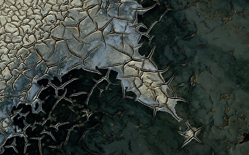 Обои для рабочего стола Dried cracked mud in Camargue
