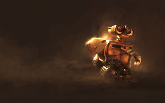 Обои на рабочий стол Рисунок Norke по мотивам полнометражного мультфильма Валли (Wall-E)